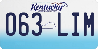 KY license plate 063LIM