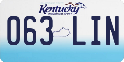 KY license plate 063LIN