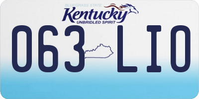 KY license plate 063LIO