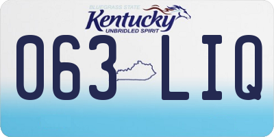 KY license plate 063LIQ