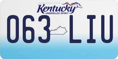 KY license plate 063LIU