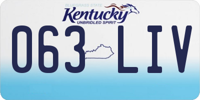 KY license plate 063LIV