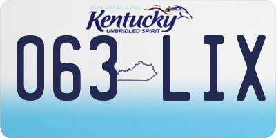 KY license plate 063LIX