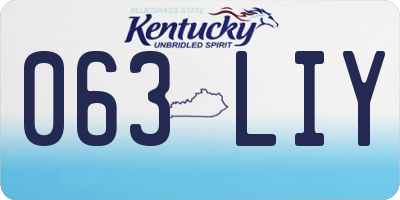 KY license plate 063LIY