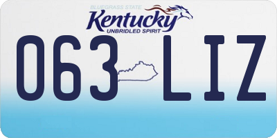 KY license plate 063LIZ