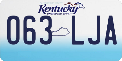 KY license plate 063LJA