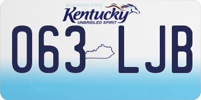 KY license plate 063LJB