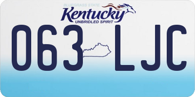 KY license plate 063LJC