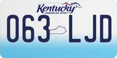 KY license plate 063LJD