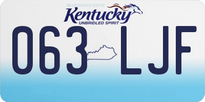 KY license plate 063LJF