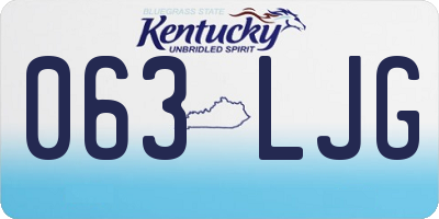 KY license plate 063LJG
