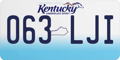 KY license plate 063LJI