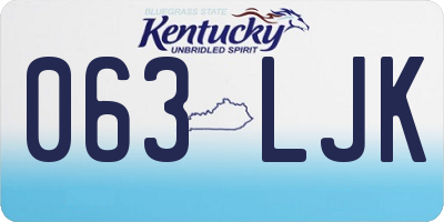 KY license plate 063LJK