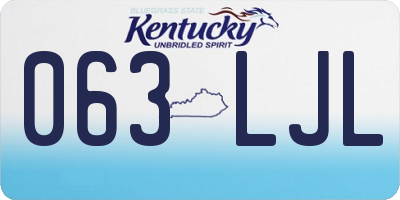 KY license plate 063LJL