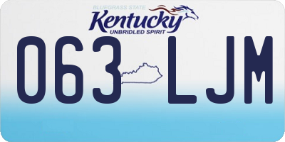 KY license plate 063LJM