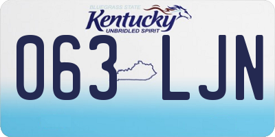 KY license plate 063LJN