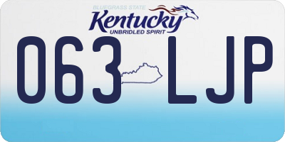 KY license plate 063LJP
