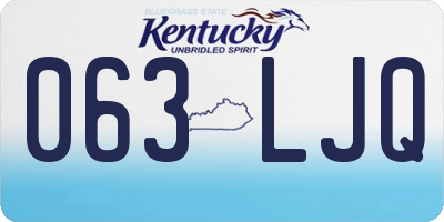 KY license plate 063LJQ