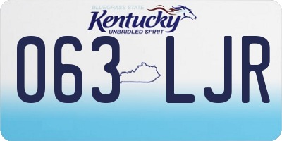 KY license plate 063LJR