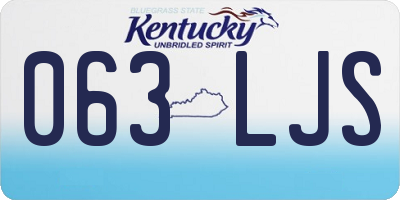 KY license plate 063LJS