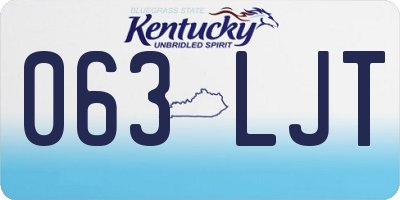 KY license plate 063LJT