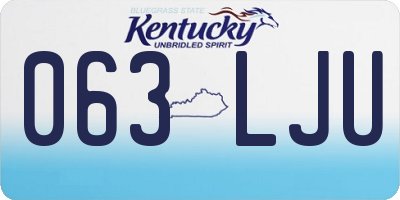 KY license plate 063LJU