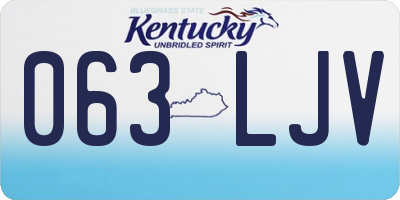 KY license plate 063LJV