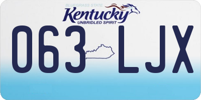 KY license plate 063LJX