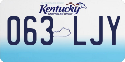 KY license plate 063LJY