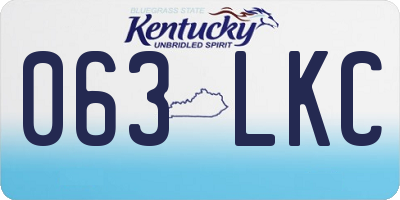 KY license plate 063LKC
