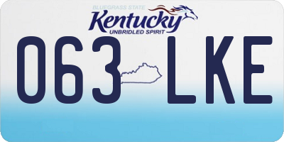 KY license plate 063LKE