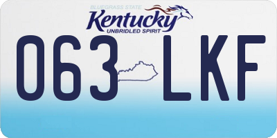 KY license plate 063LKF