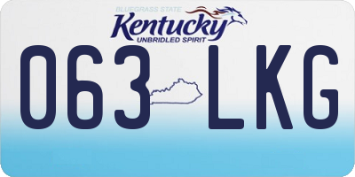 KY license plate 063LKG