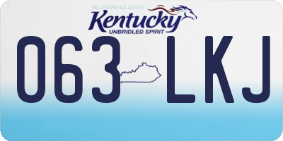 KY license plate 063LKJ