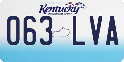 KY license plate 063LVA
