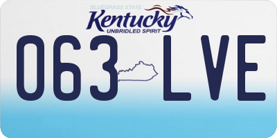 KY license plate 063LVE