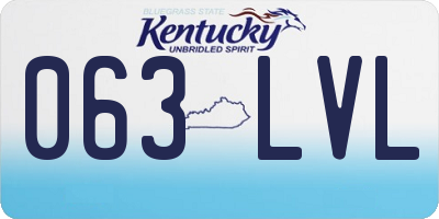 KY license plate 063LVL