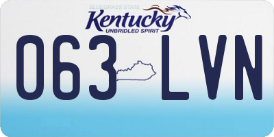 KY license plate 063LVN