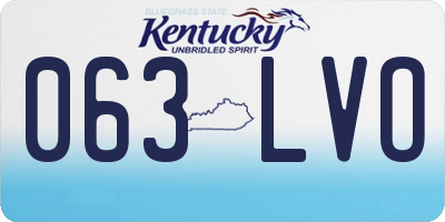 KY license plate 063LVO