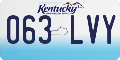 KY license plate 063LVY