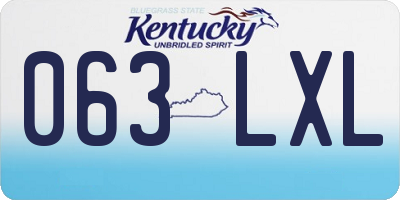 KY license plate 063LXL