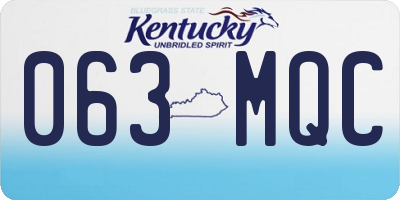 KY license plate 063MQC