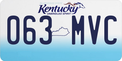 KY license plate 063MVC