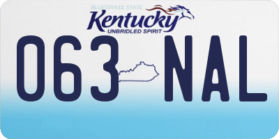 KY license plate 063NAL
