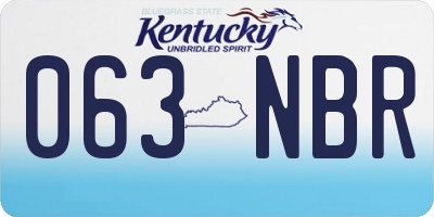 KY license plate 063NBR