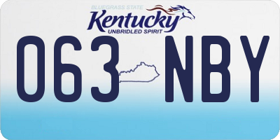 KY license plate 063NBY