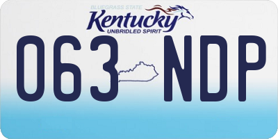 KY license plate 063NDP