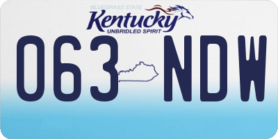 KY license plate 063NDW