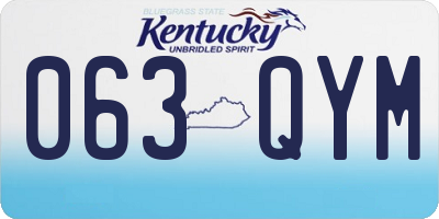 KY license plate 063QYM
