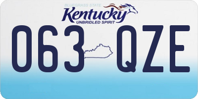 KY license plate 063QZE